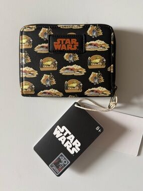 Funko x Star Wars Black Wallet with Gold and Green Boba Fett Motifs NWT